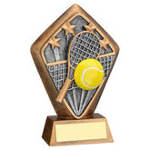BRZ/GOLD DIAMOND HOLDER WITH 'TENNIS' DISC WITH PLATE - 5.25in